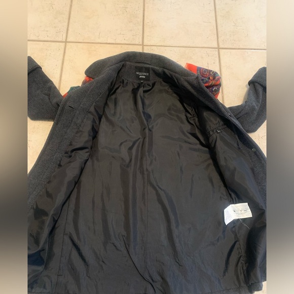 Vintage SEQUENCE Petite Gray Wool Blend Coat Jacket 6P Made in Romania - Picture 11 of 12